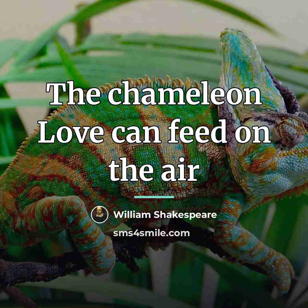 “The chameleon Love can feed on the air…” quote by William Shakespeare