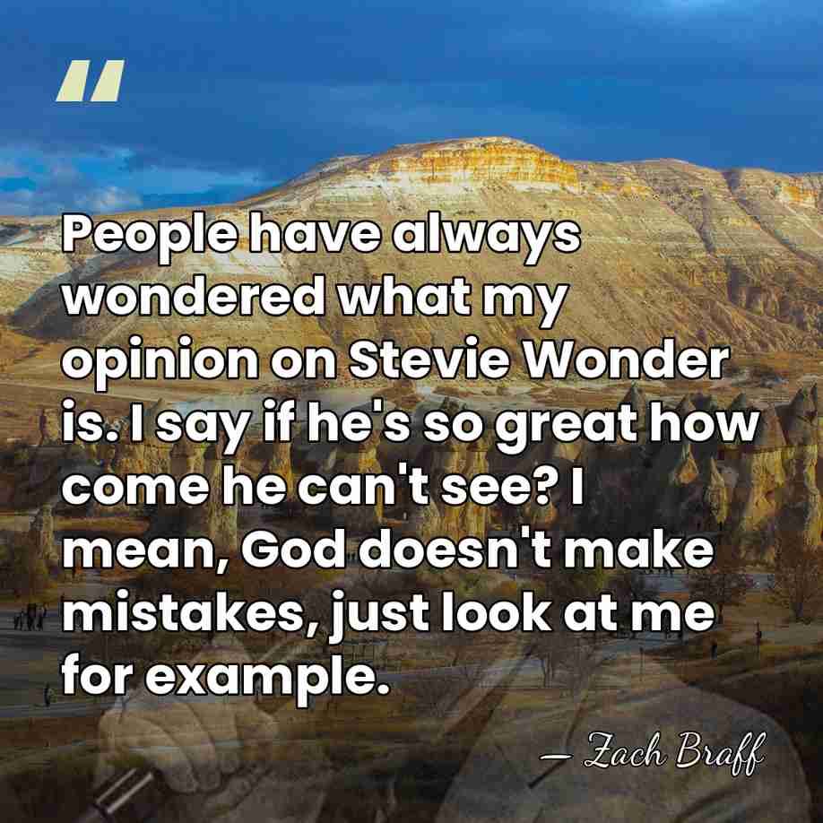 People have always wondered what my opinion on Stevie Wonder is. I&hellip; - Zach Braff