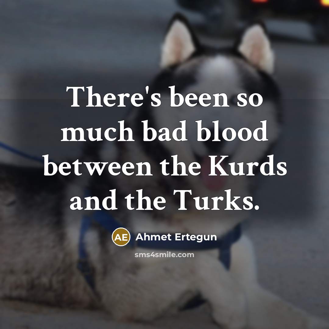 “There's been so much bad blood between the Kurds and…” quote by Ahmet Ertegun