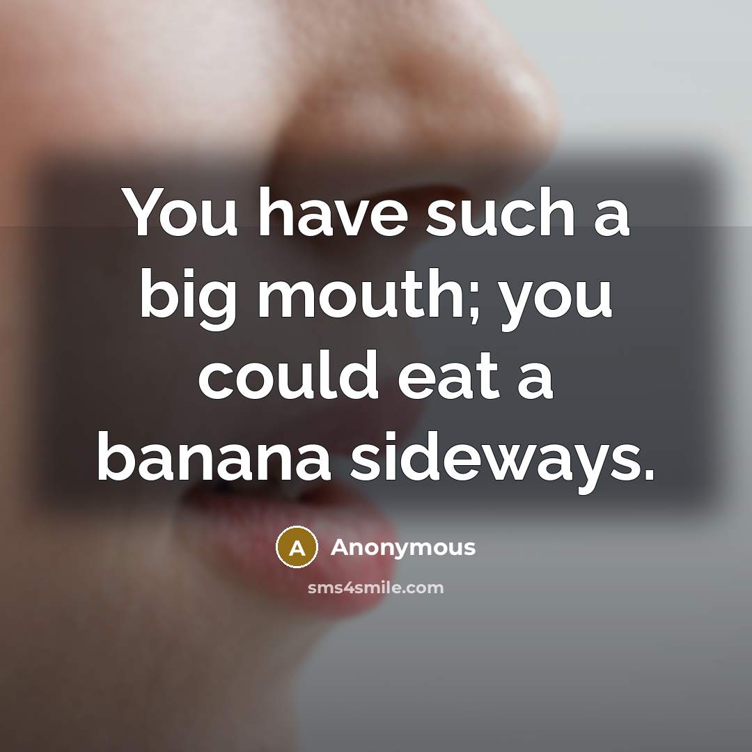“You have such a big mouth; you could eat a…” quote by Anonymous