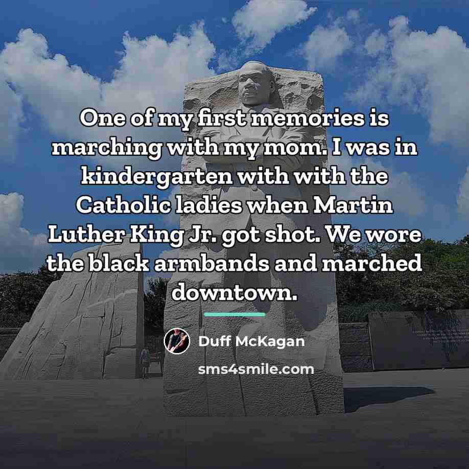 “One of my first memories is marching with my mom.…” quote by Duff McKagan