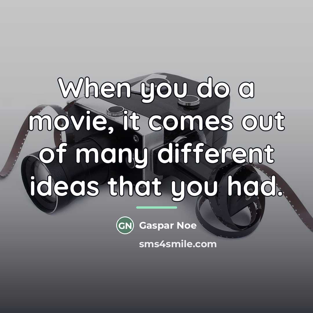“When you do a movie, it comes out of many…” quote by Gaspar Noe