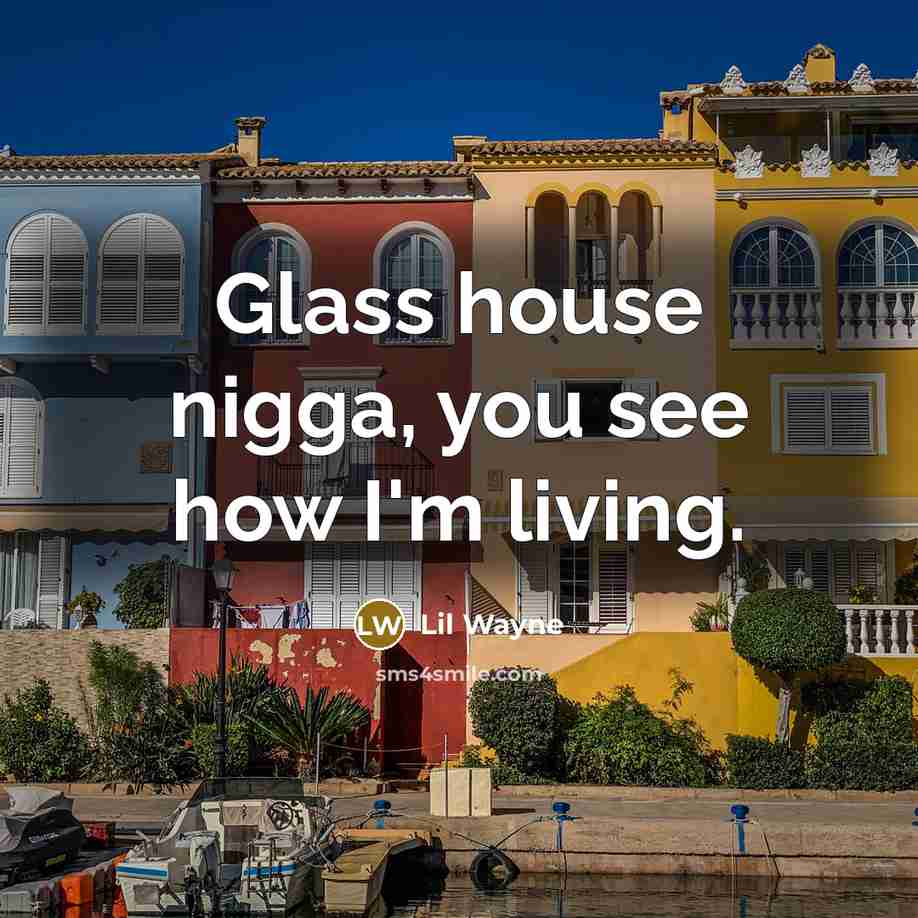 “Glass house nigga, you see how I'm living.…” quote by Lil Wayne