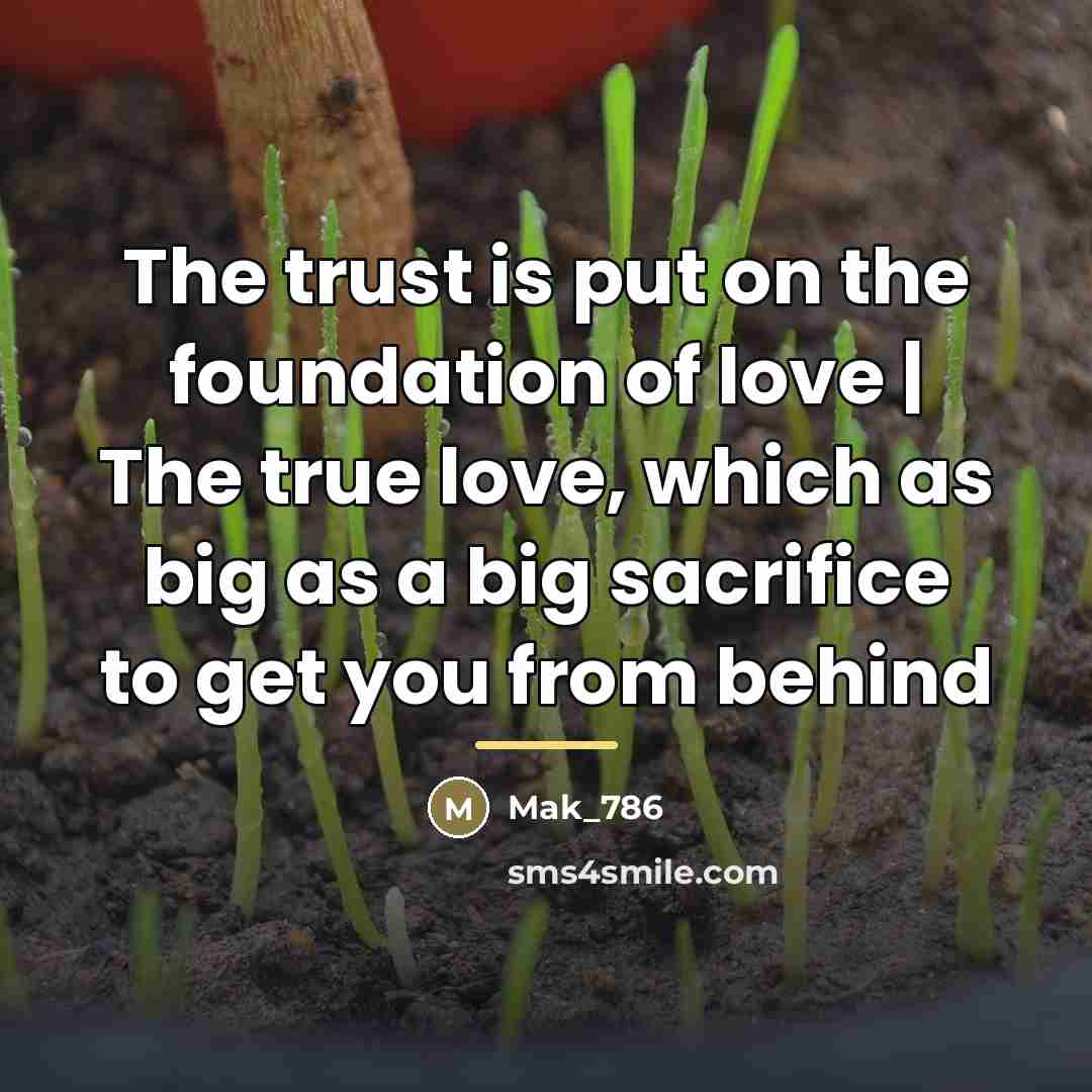 “The trust is put on the foundation of love |…” quote by Mak_786