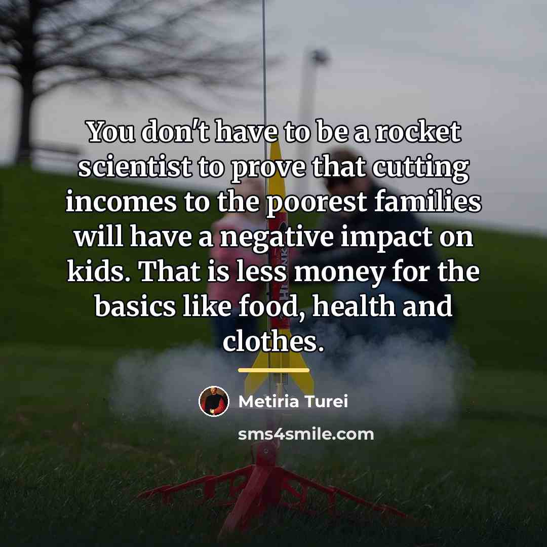 “You don't have to be a rocket scientist to prove…” quote by Metiria Turei