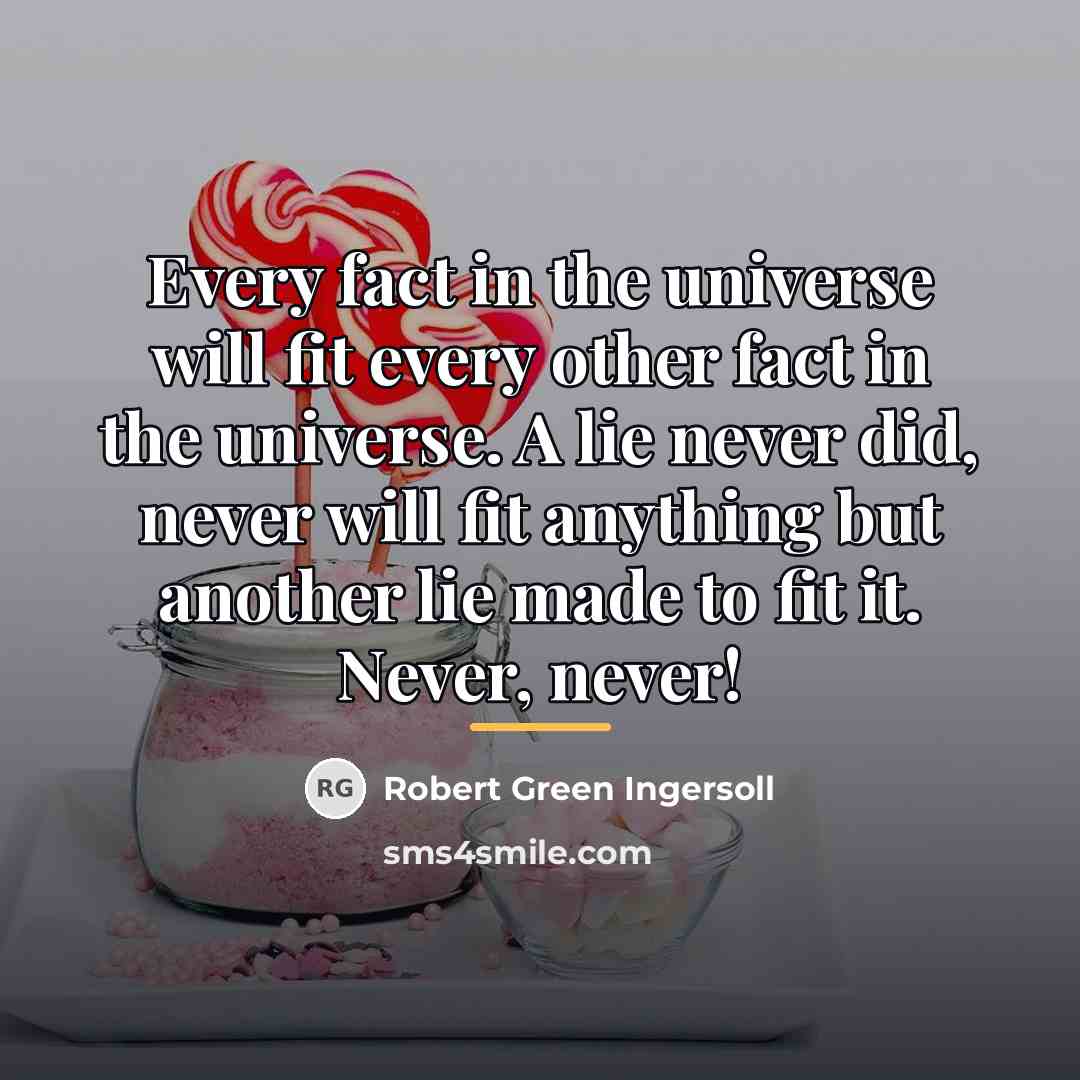 “Every fact in the universe will fit every other fact…” quote by Robert Green Ingersoll