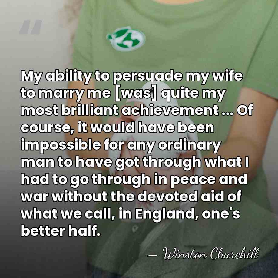 My ability to persuade my wife to marry me [was] quite my&hellip; - Winston Churchill