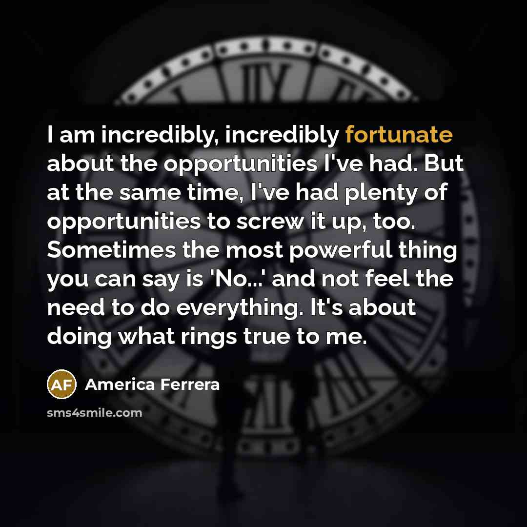 “I am incredibly, incredibly fortunate about the opportunities I've had.…” quote by America Ferrera