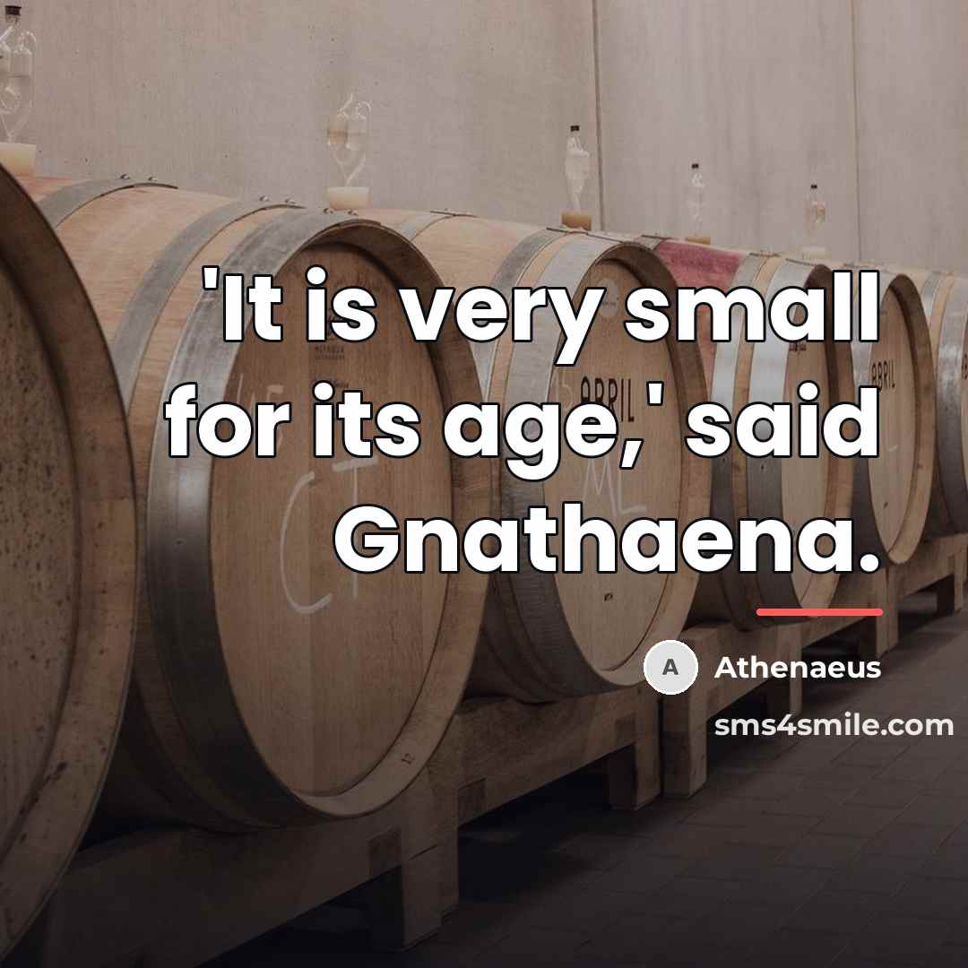 “'It is very small for its age,' said Gnathaena.…” quote by Athenaeus