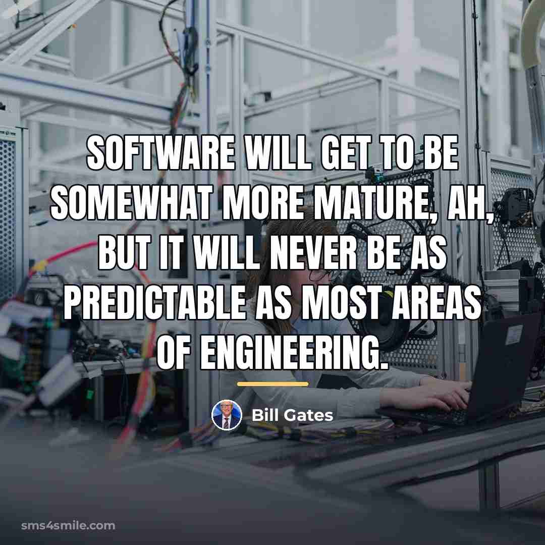 “Software will get to be somewhat more mature, ah, but…” quote by Bill Gates