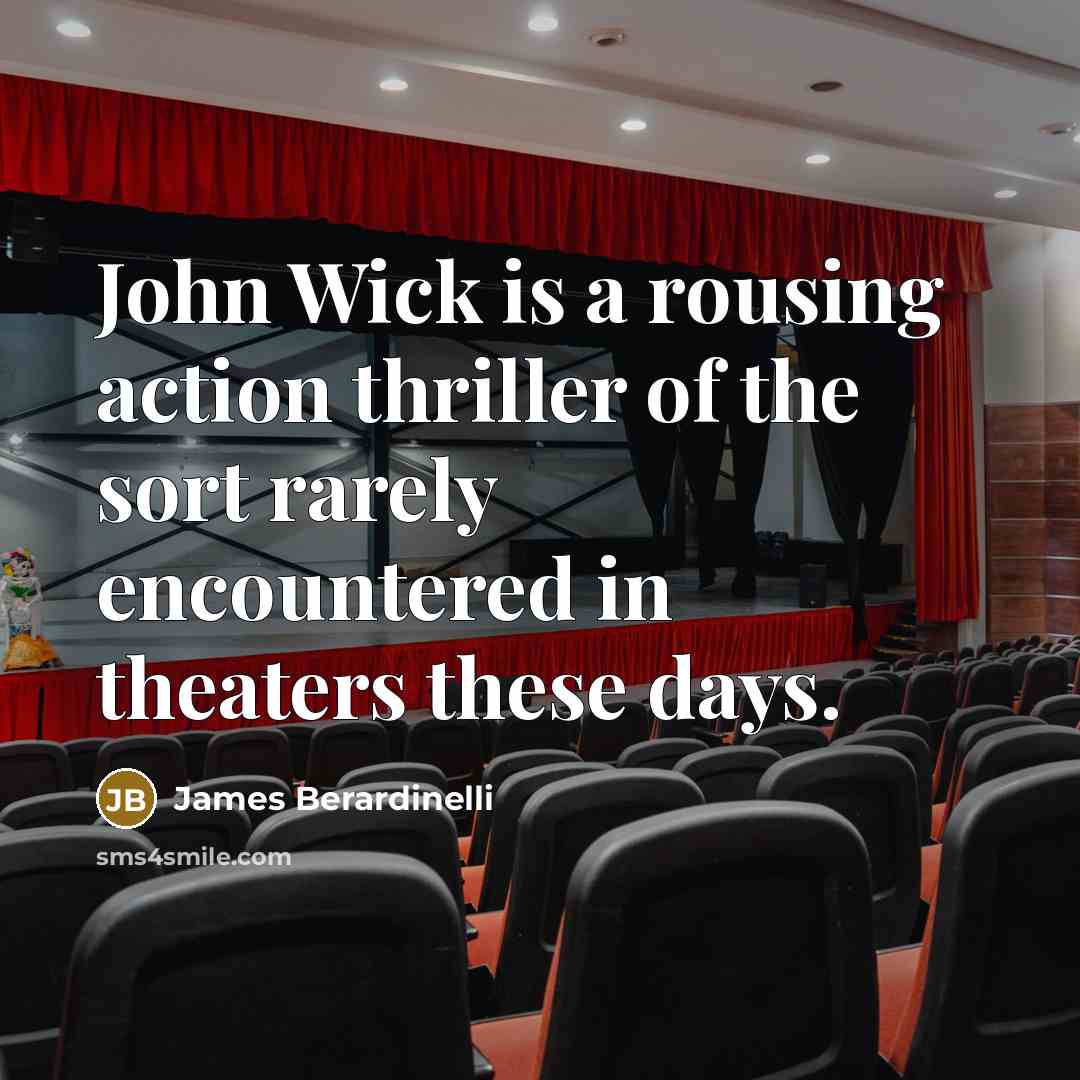 “John Wick is a rousing action thriller of the sort…” quote by James Berardinelli