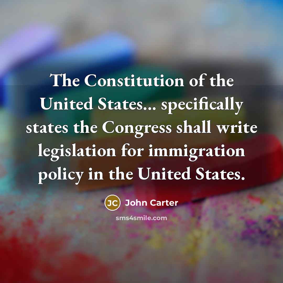 “The Constitution of the United States... specifically states the Congress…” quote by John Carter