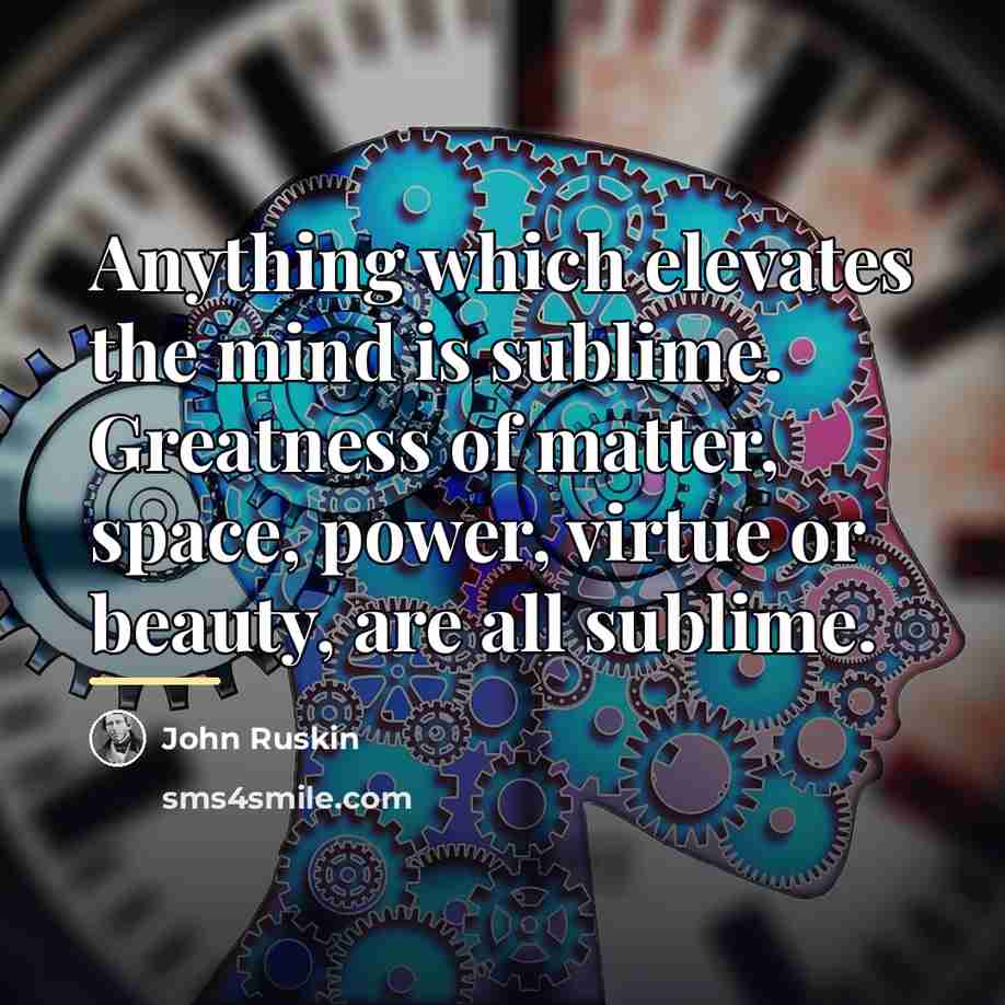 “Anything which elevates the mind is sublime. Greatness of matter,…” quote by John Ruskin