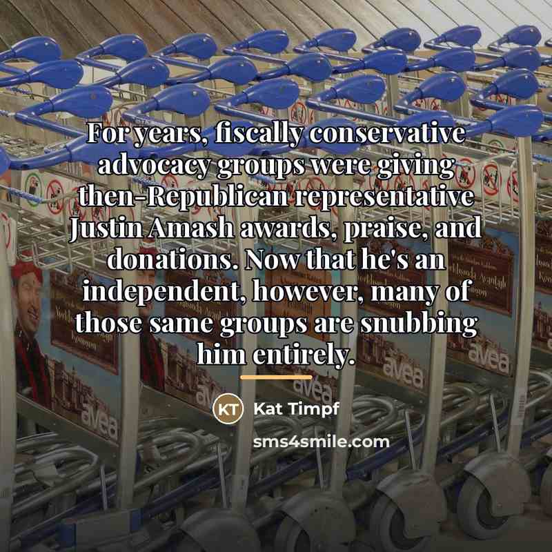 “For years, fiscally conservative advocacy groups were giving then-Republican representative…” quote by Kat Timpf
