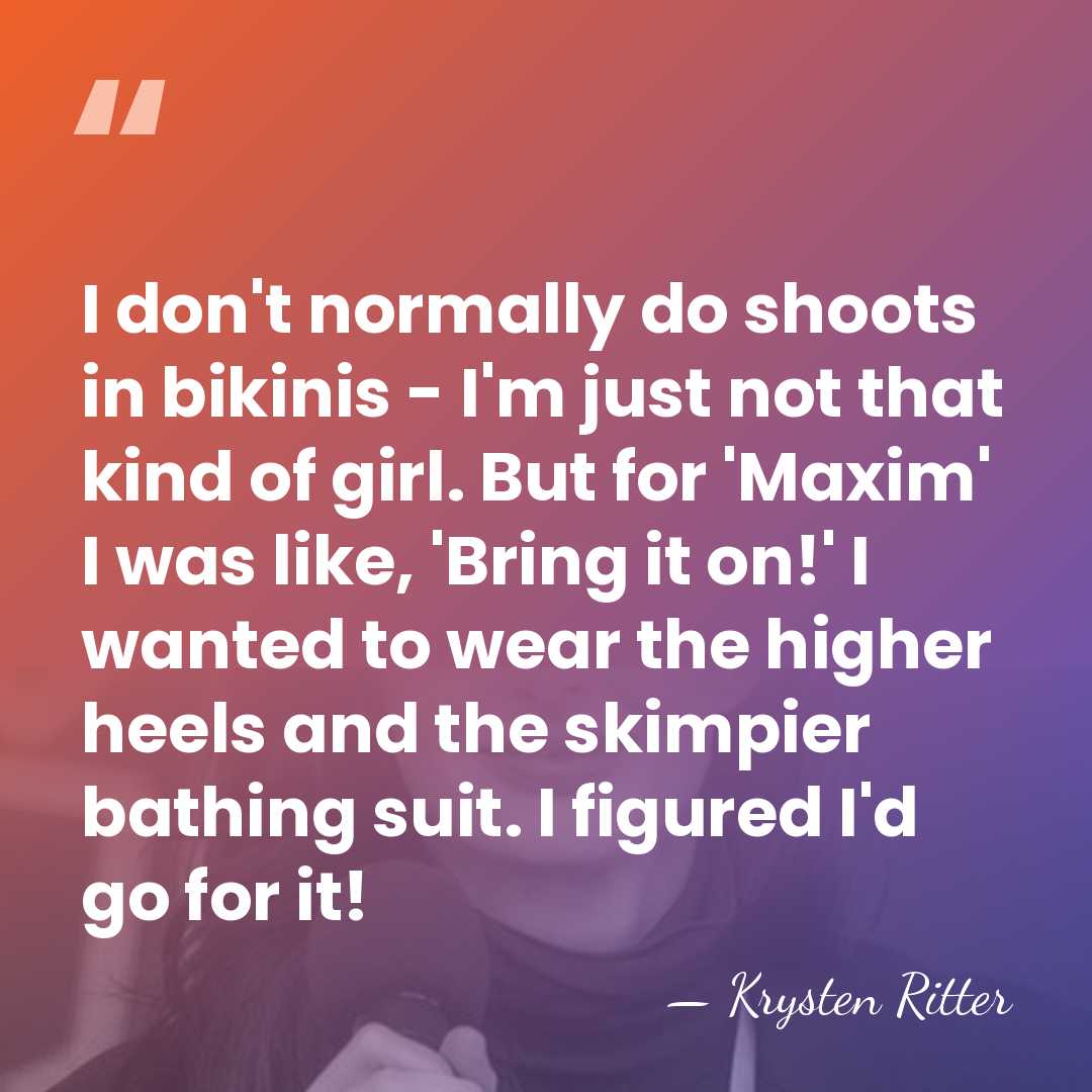 I don't normally do shoots in bikinis - I'm just not that&hellip; - Krysten Ritter
