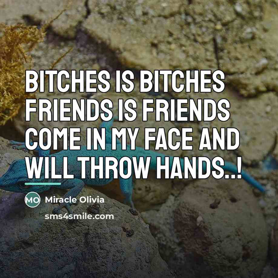 “Bitches Is Bitches Friends Is Friends Come In My Face…” quote by Miracle Olivia