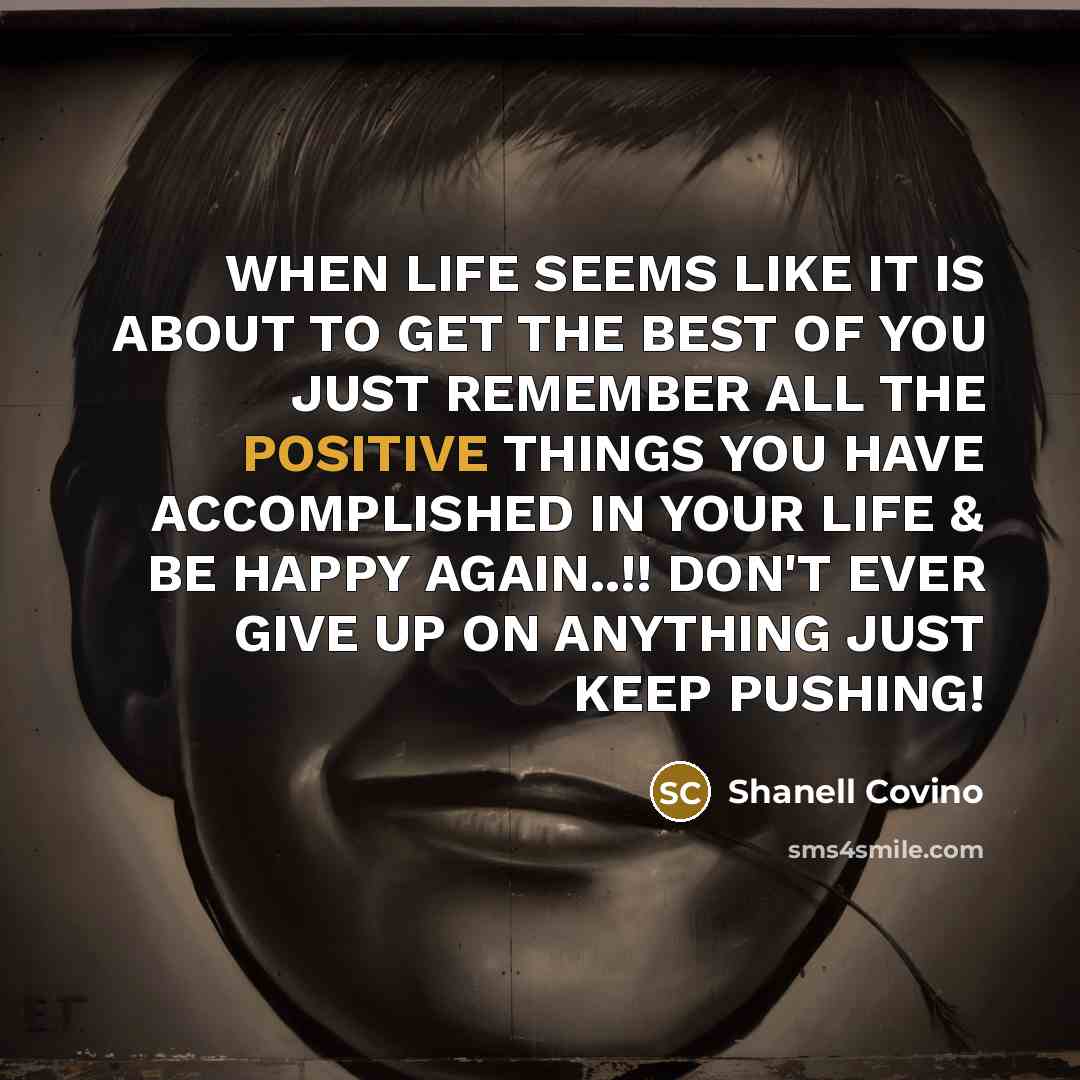 “WHEN LIFE SEEMS LIKE IT IS ABOUT TO GET THE…” quote by Shanell Covino
