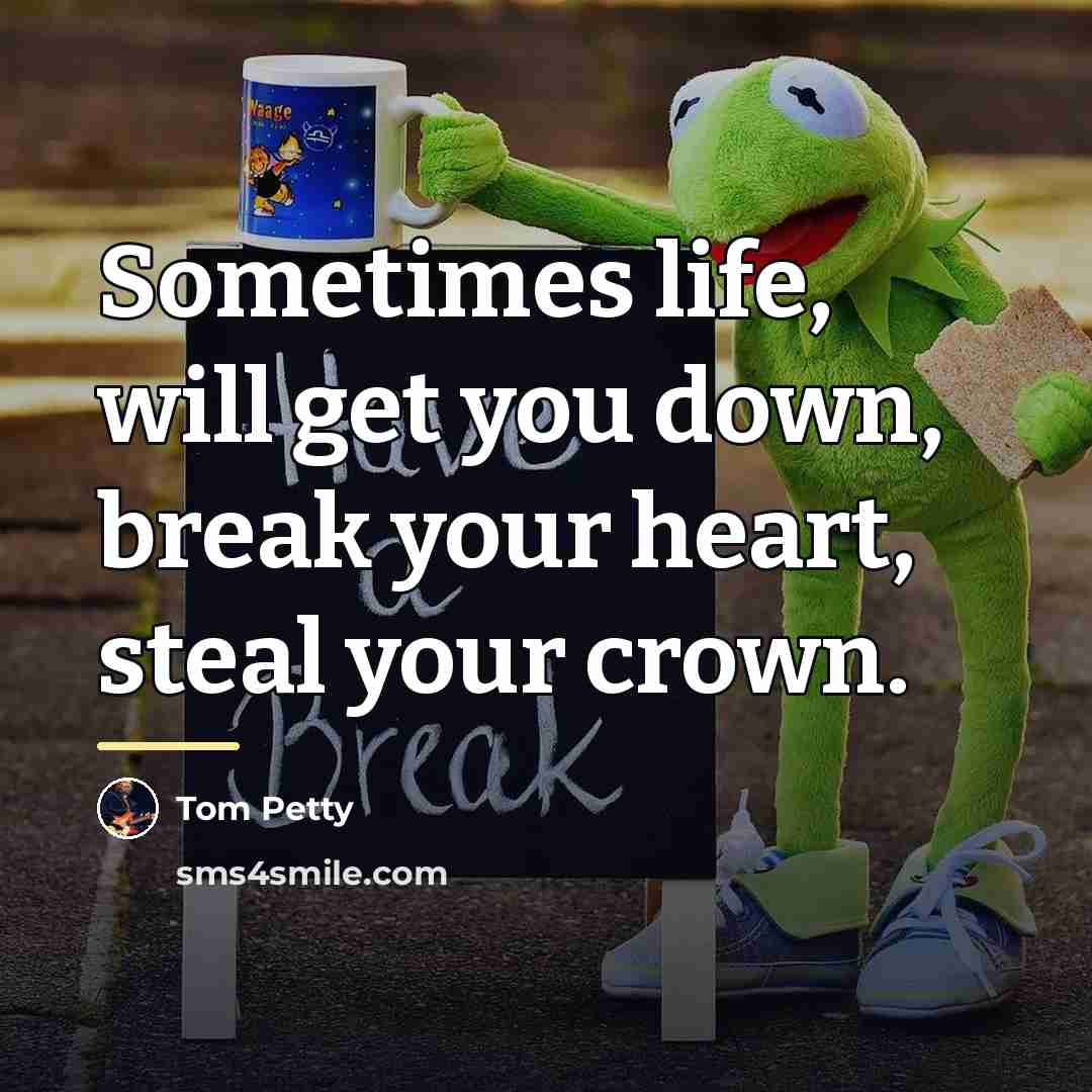 “Sometimes life, will get you down, break your heart, steal…” quote by Tom Petty