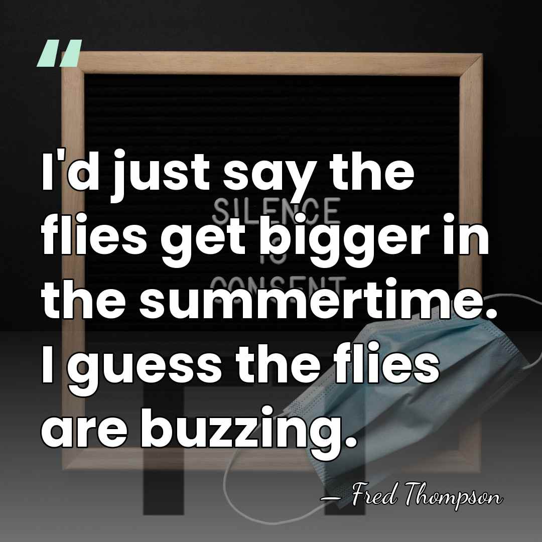 I'd just say the flies get bigger in the summertime. I guess&hellip; - Fred Thompson
