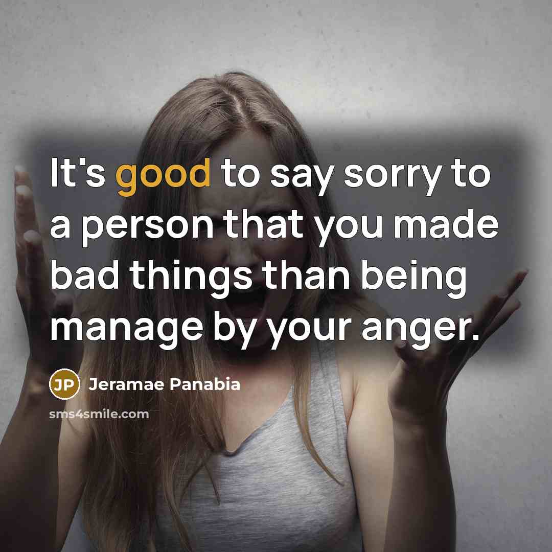 “It's good to say sorry to a person that you…” quote by Jeramae Panabia