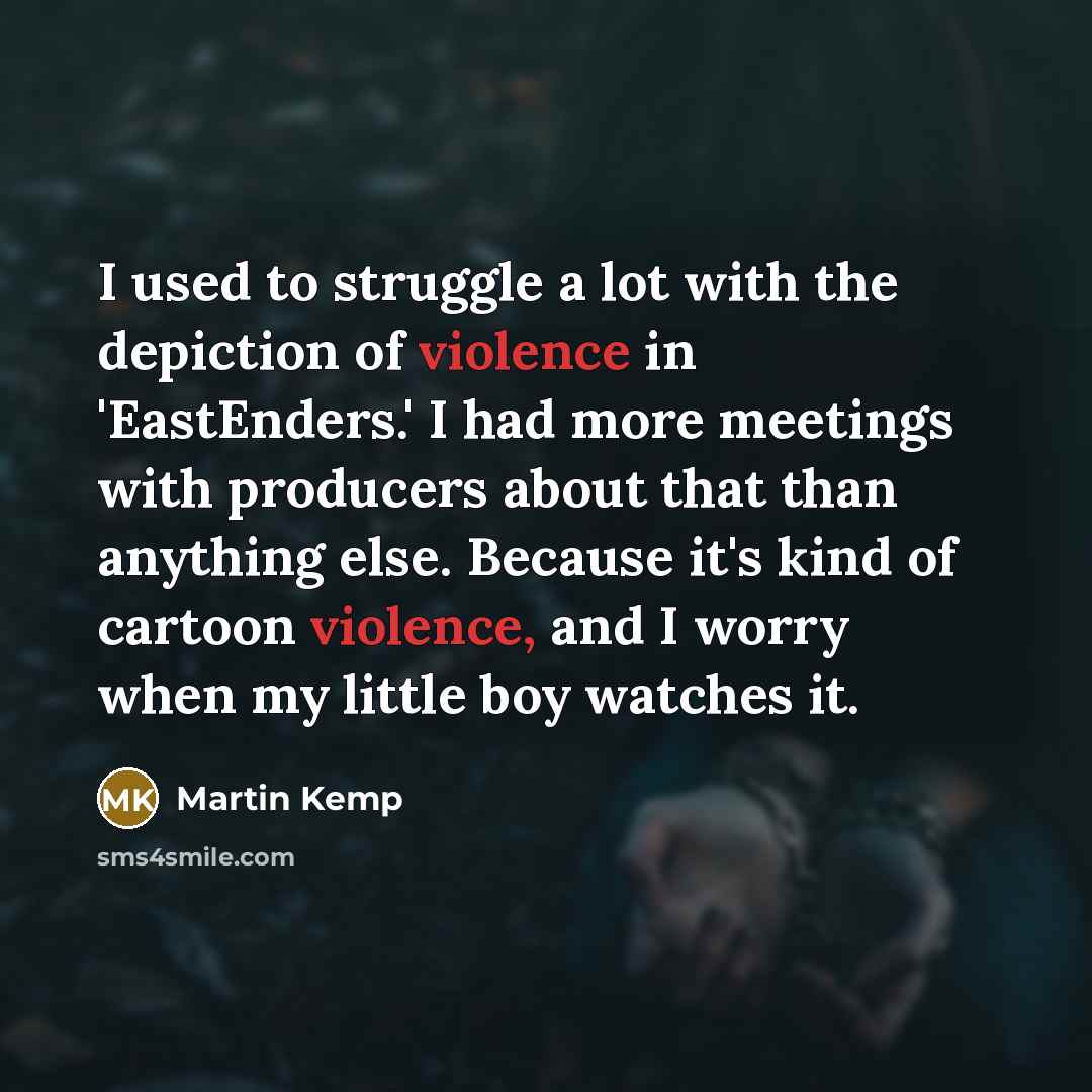 “I used to struggle a lot with the depiction of…” quote by Martin Kemp
