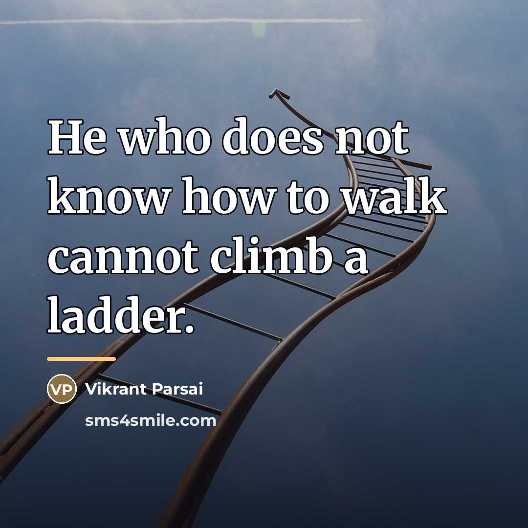 “He who does not know how to walk cannot climb…” quote by Vikrant Parsai