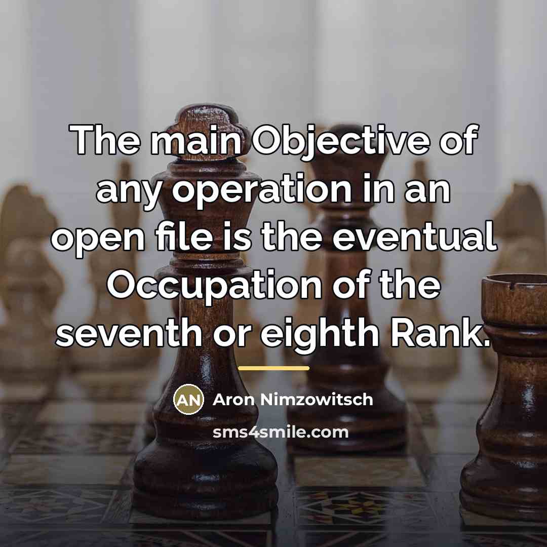 “The main Objective of any operation in an open file…” quote by Aron Nimzowitsch