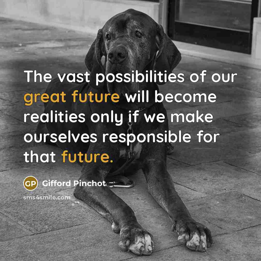 “The vast possibilities of our great future will become realities…” quote by Gifford Pinchot