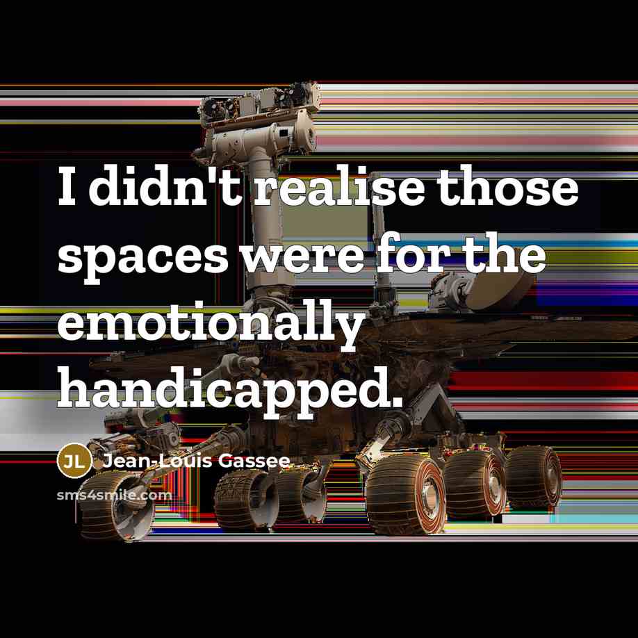 “I didn't realise those spaces were for the emotionally handicapped.…” quote by Jean-Louis Gassee