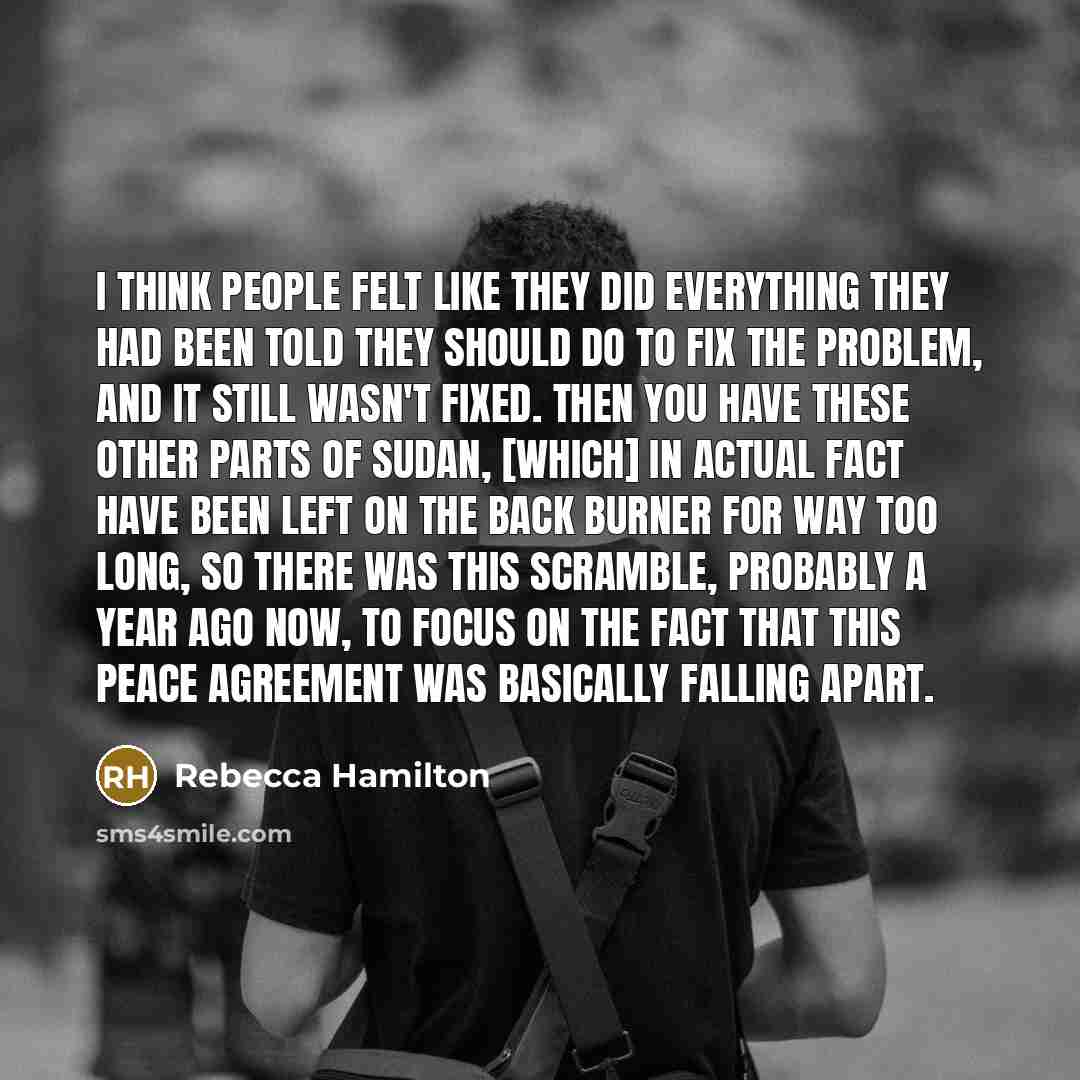 “I think people felt like they did everything they had…” quote by Rebecca Hamilton