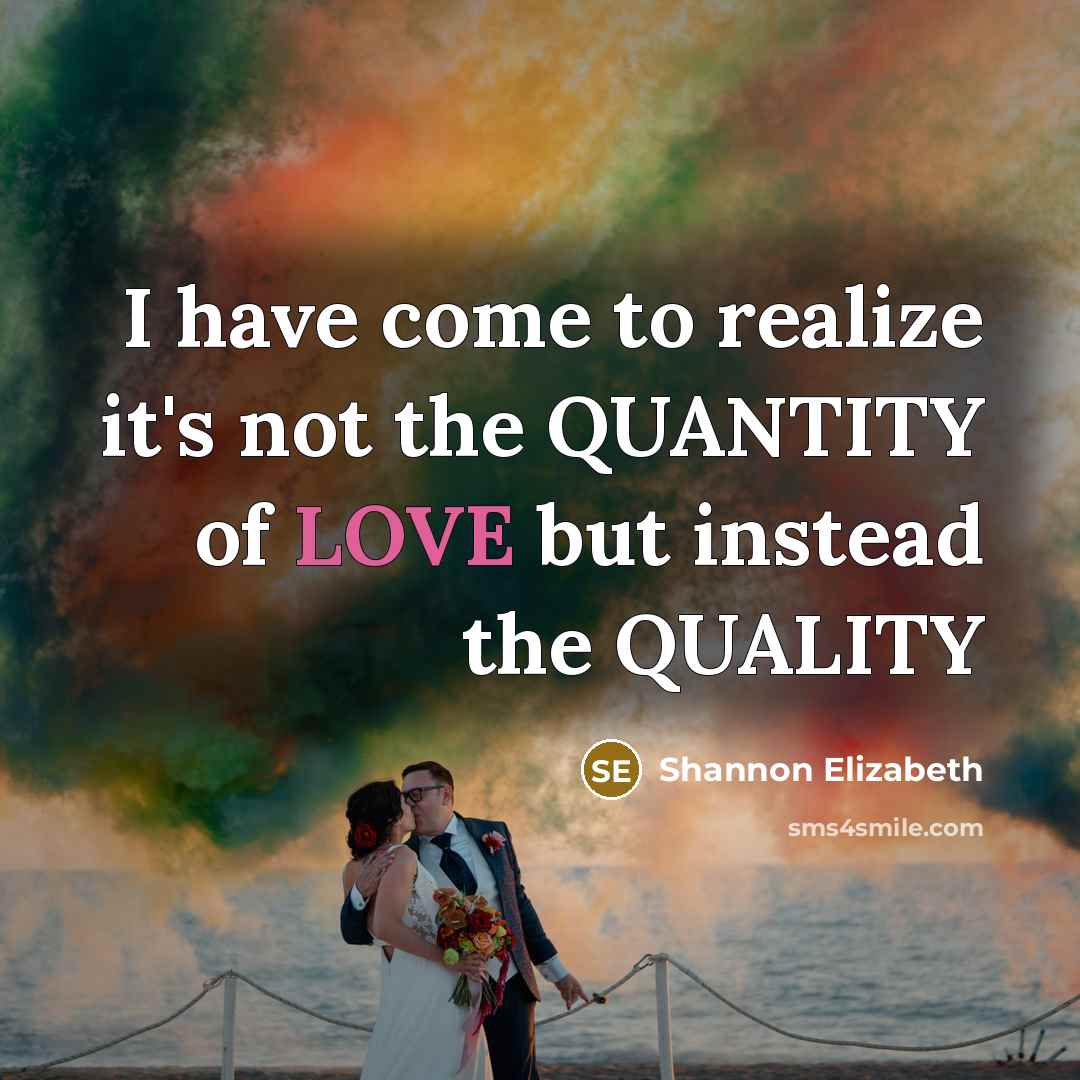 “I have come to realize it's not the QUANTITY of…” quote by Shannon Elizabeth