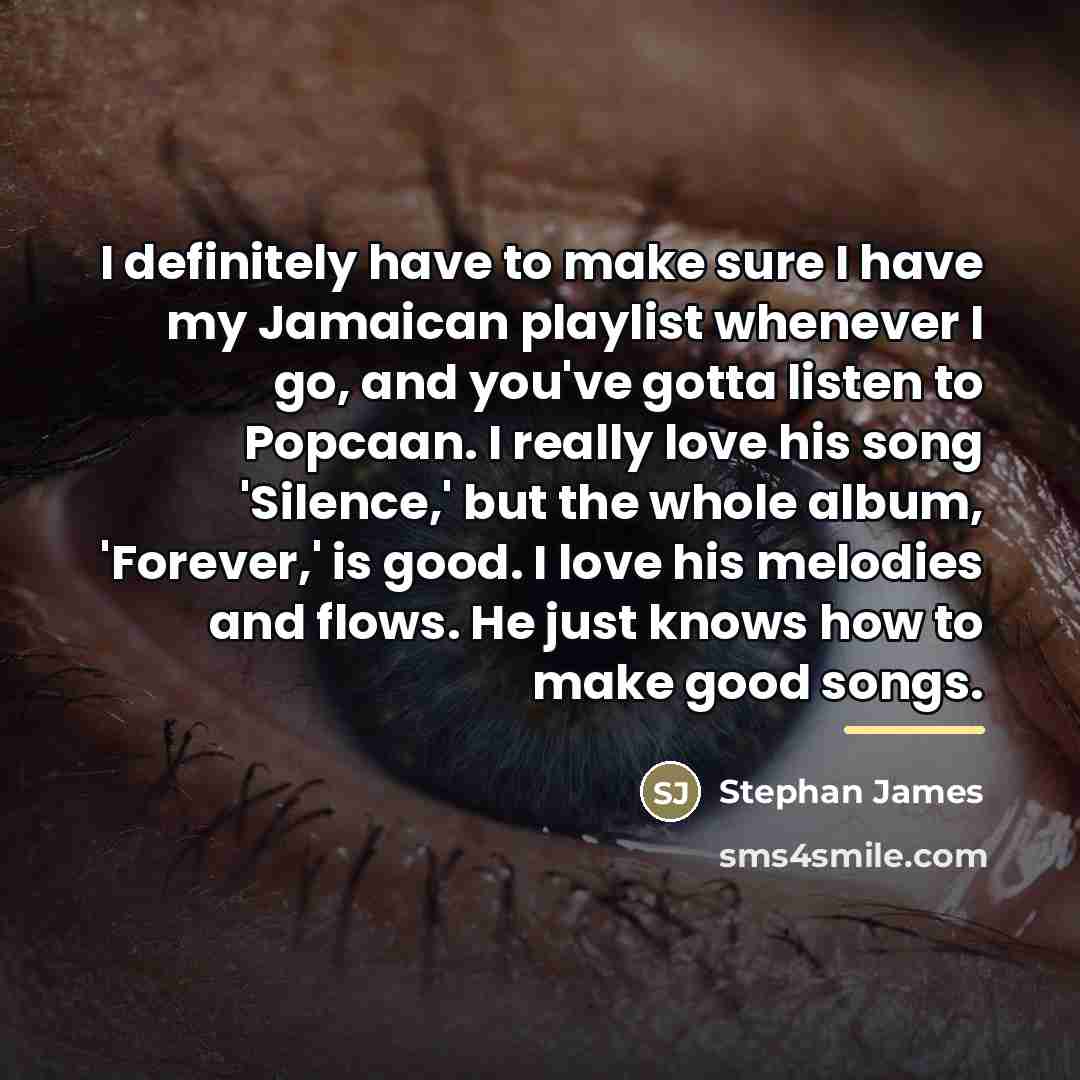 “I definitely have to make sure I have my Jamaican…” quote by Stephan James