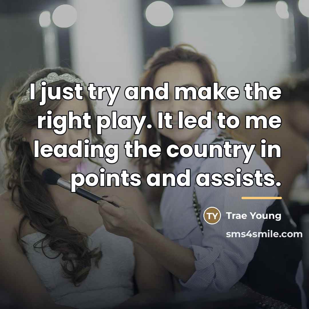 “I just try and make the right play. It led…” quote by Trae Young