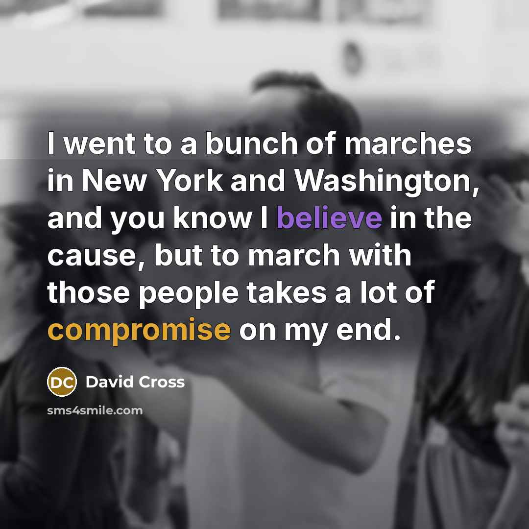 “I went to a bunch of marches in New York…” quote by David Cross