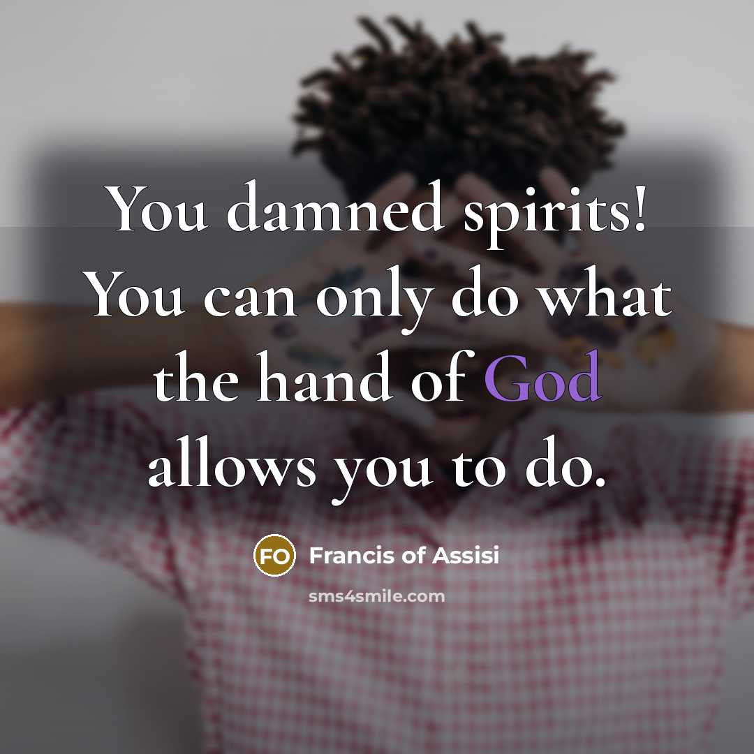 “You damned spirits! You can only do what the hand…” quote by Francis of Assisi