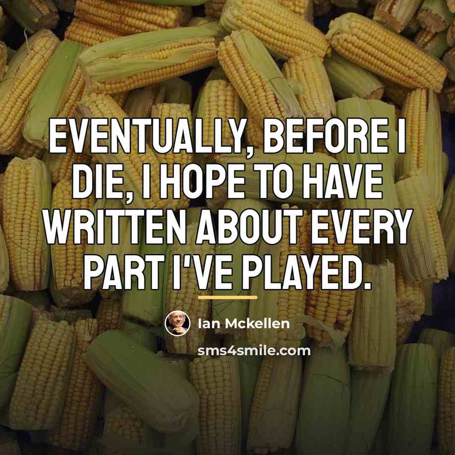 “Eventually, before I die, I hope to have written about…” quote by Ian Mckellen