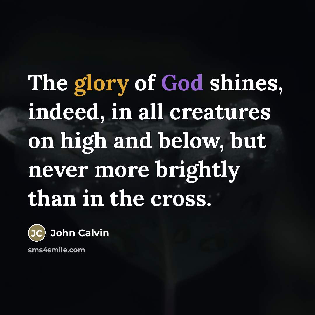 “The glory of God shines, indeed, in all creatures on…” quote by John Calvin