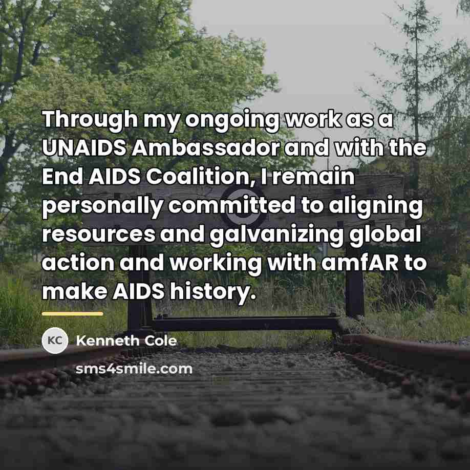 “Through my ongoing work as a UNAIDS Ambassador and with…” quote by Kenneth Cole