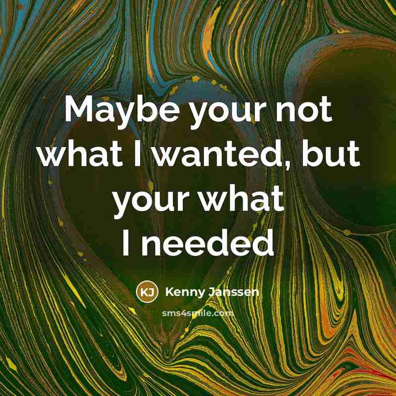 “Maybe your not what I wanted, but your what I…” quote by Kenny Janssen