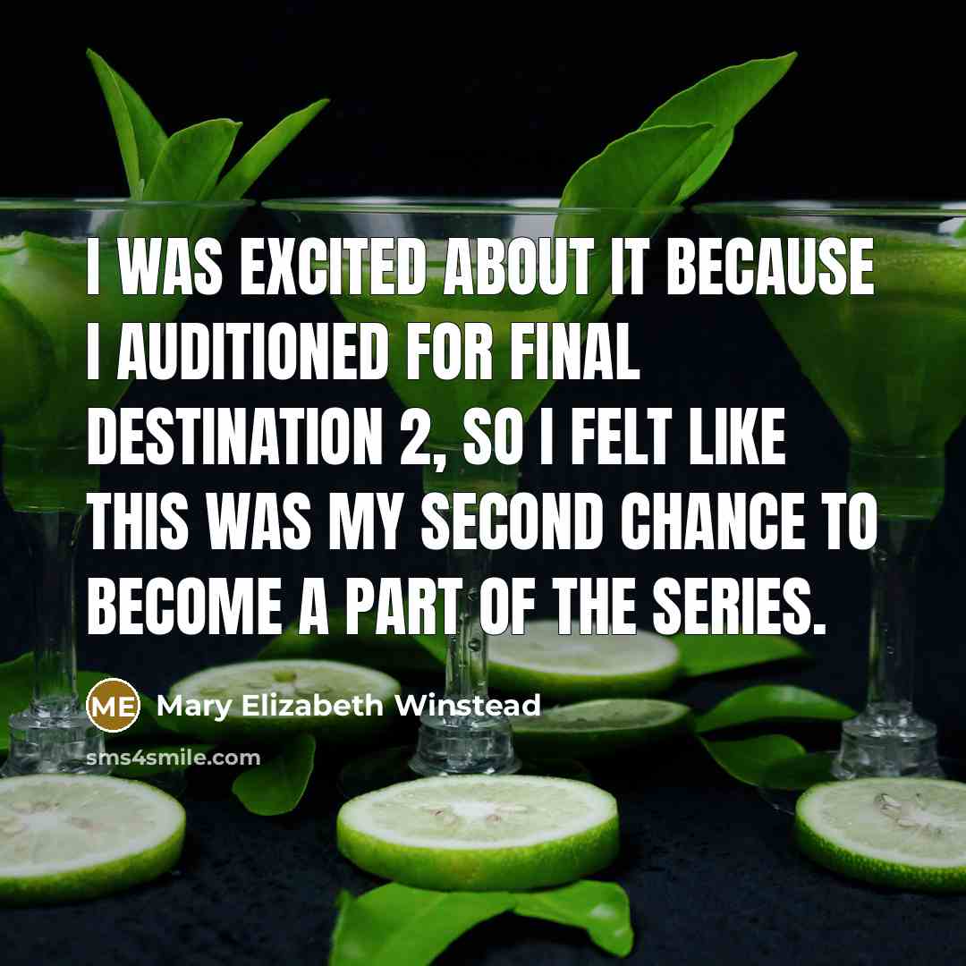 “I was excited about it because I auditioned for Final…” quote by Mary Elizabeth Winstead