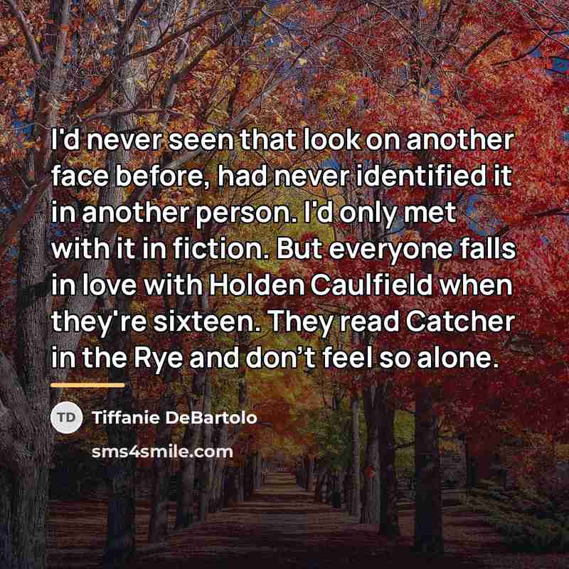 “I'd never seen that look on another face before, had…” quote by Tiffanie DeBartolo