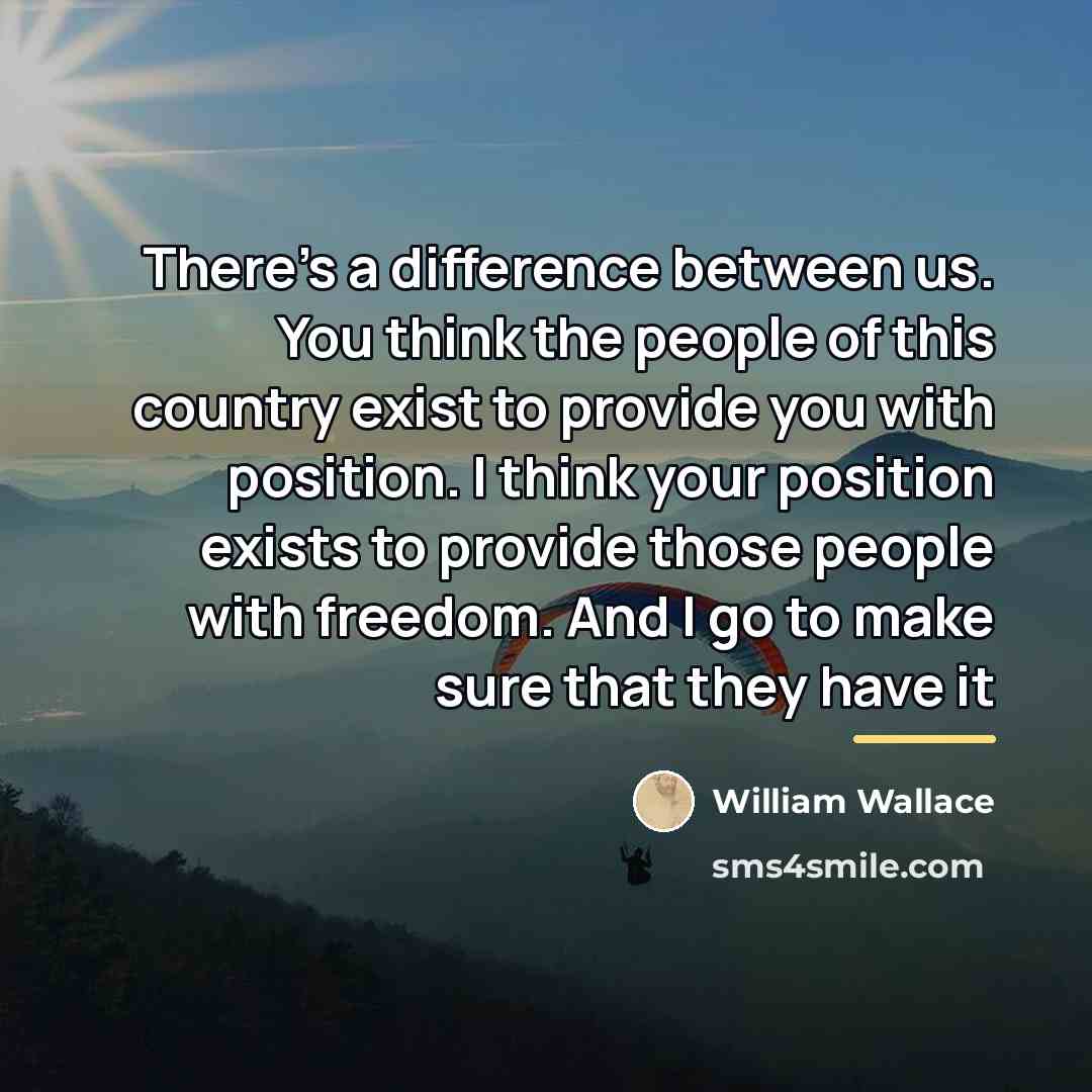 “There's a difference between us. You think the people of…” quote by William Wallace