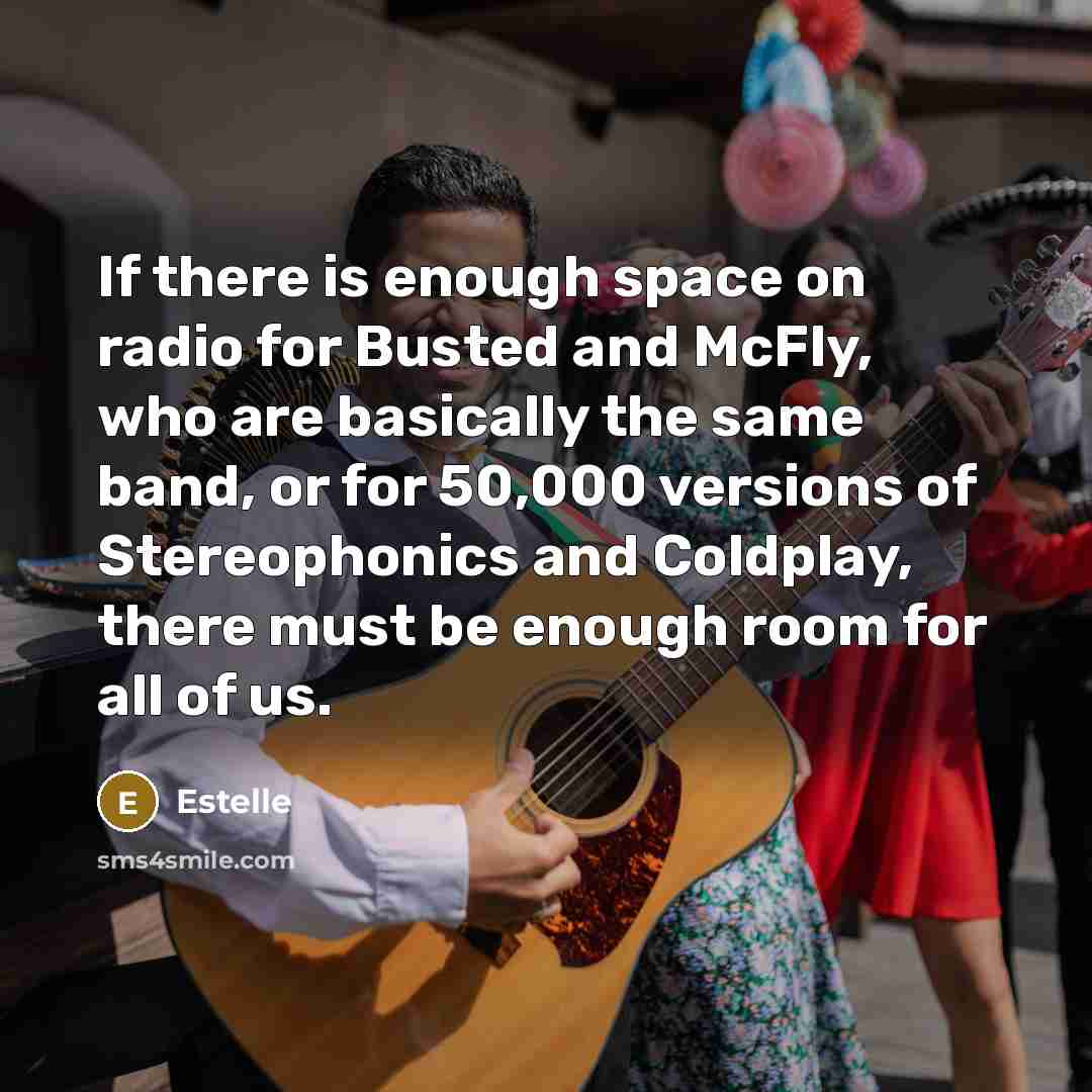 “If there is enough space on radio for Busted and…” quote by Estelle