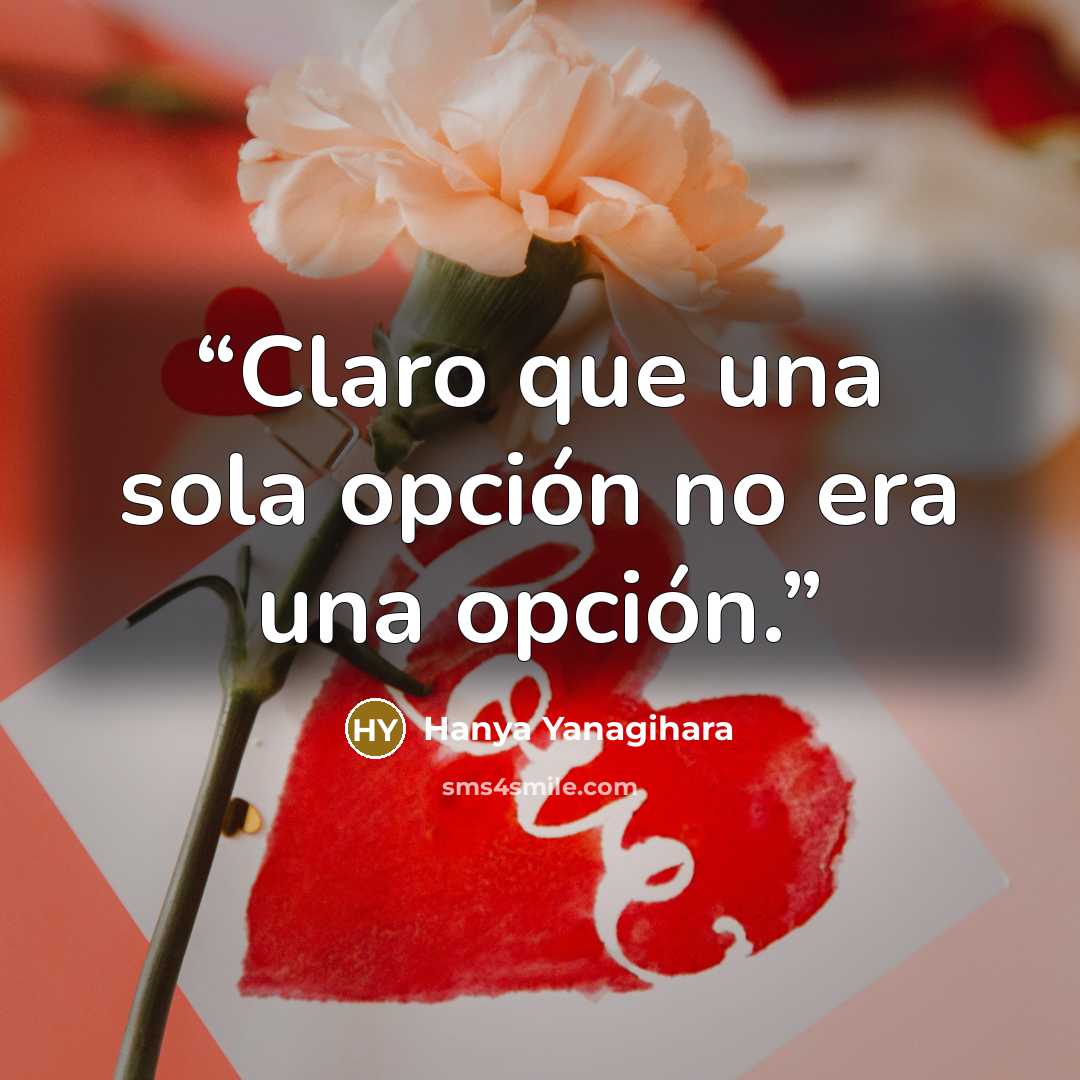 “Claro que una sola opción no era una opción.” quote by Hanya Yanagihara