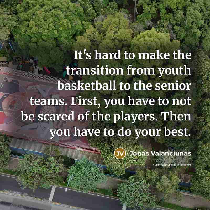 “It's hard to make the transition from youth basketball to…” quote by Jonas Valanciunas