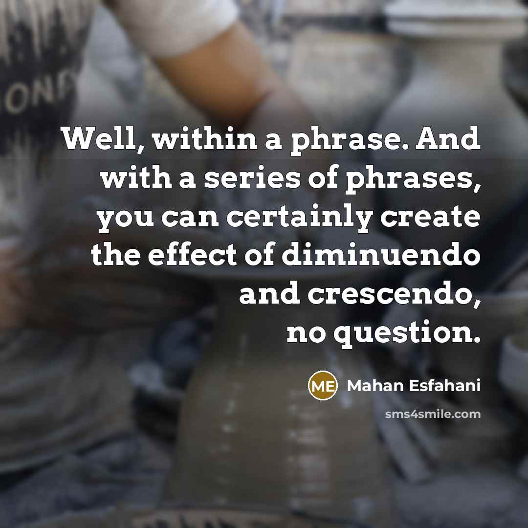“Well, within a phrase. And with a series of phrases,…” quote by Mahan Esfahani