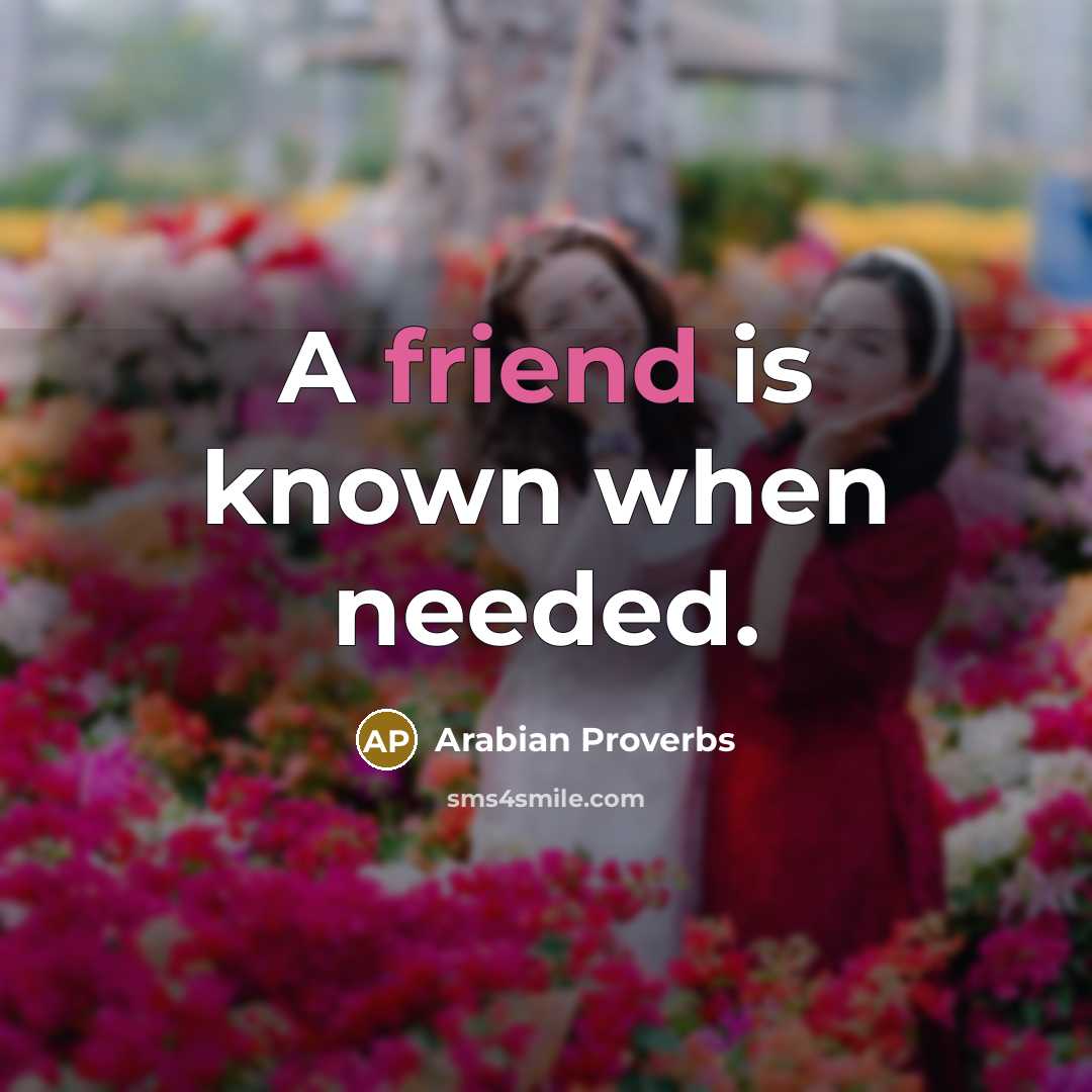 “A friend is known when needed.…” quote by Arabian Proverbs