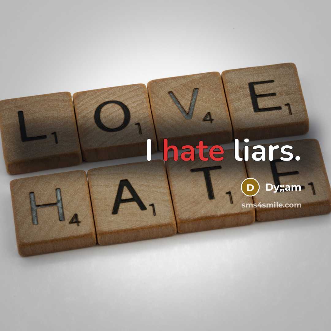 “I hate liars.” quote by Dy;;am