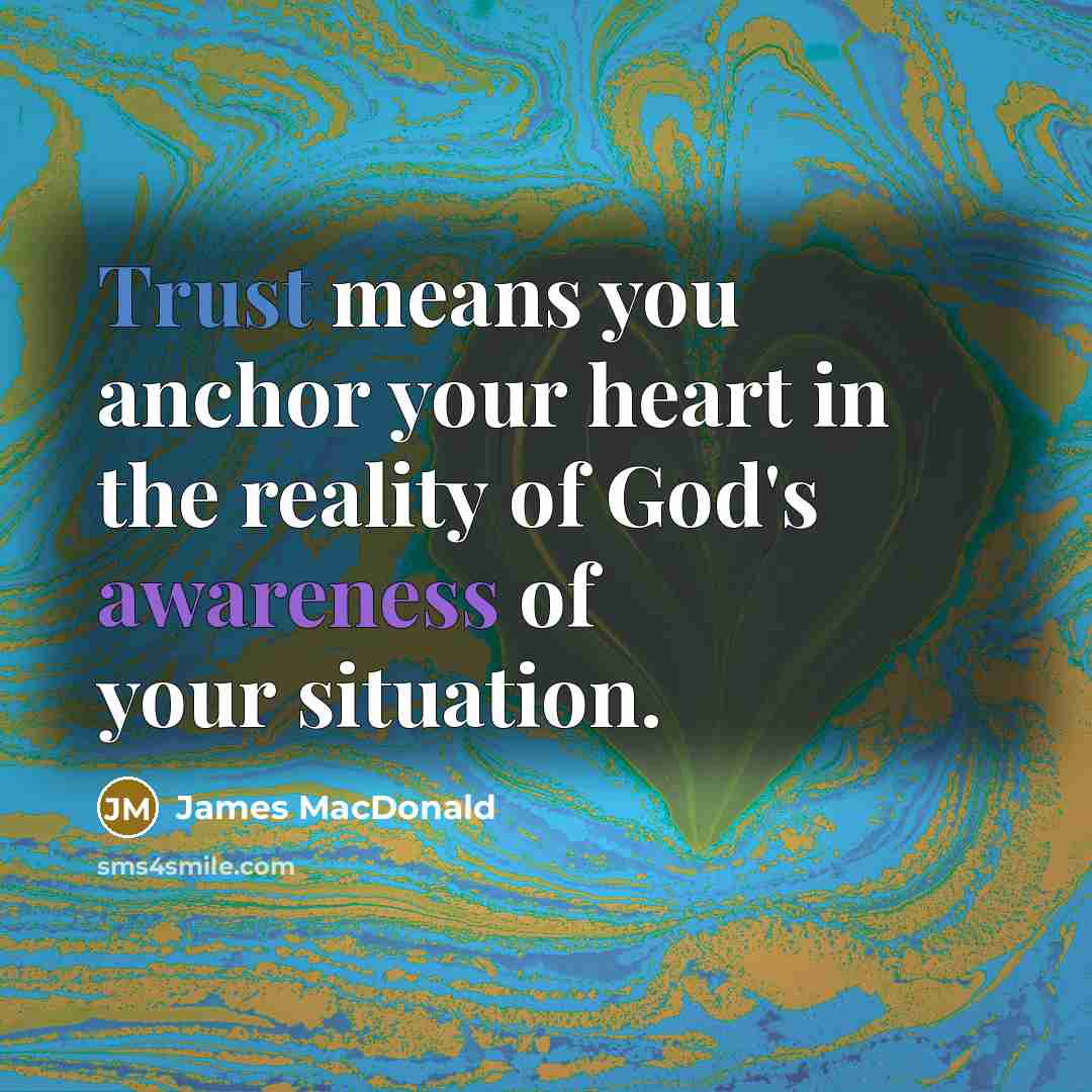 “Trust means you anchor your heart in the reality of…” quote by James MacDonald