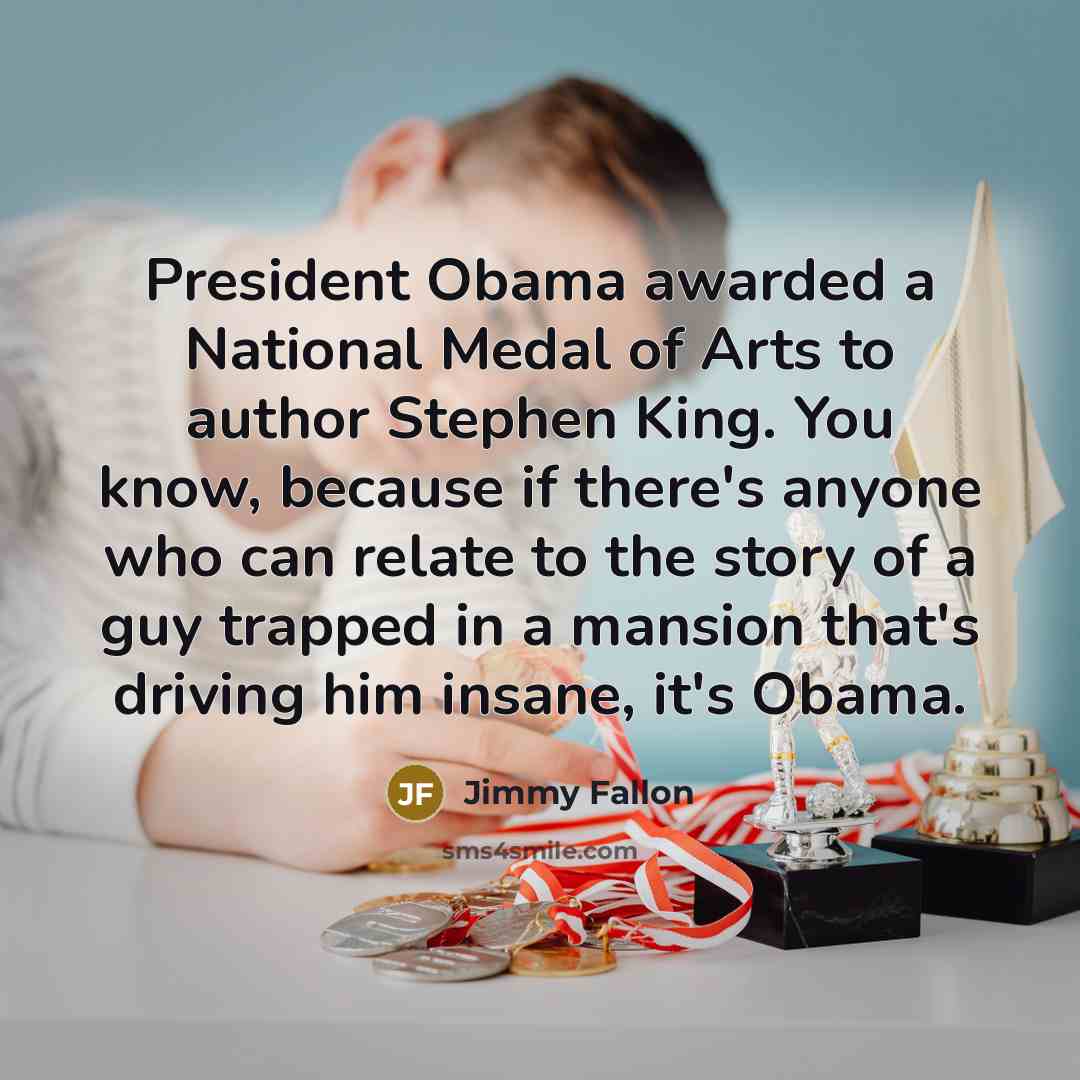 “President Obama awarded a National Medal of Arts to author…” quote by Jimmy Fallon